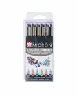 Sakura Pigma Micron Fineliners, Set of 6 - Art & Craft Supplies - 8712079421755 - 1