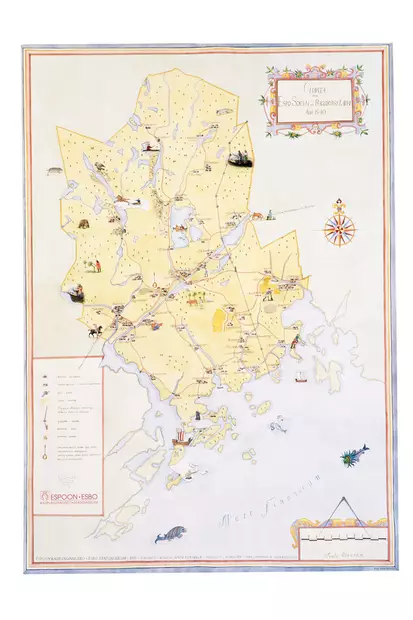 Espoon keskiaikainen kartta-juliste - Julisteet & Postikortit - 176 - 1