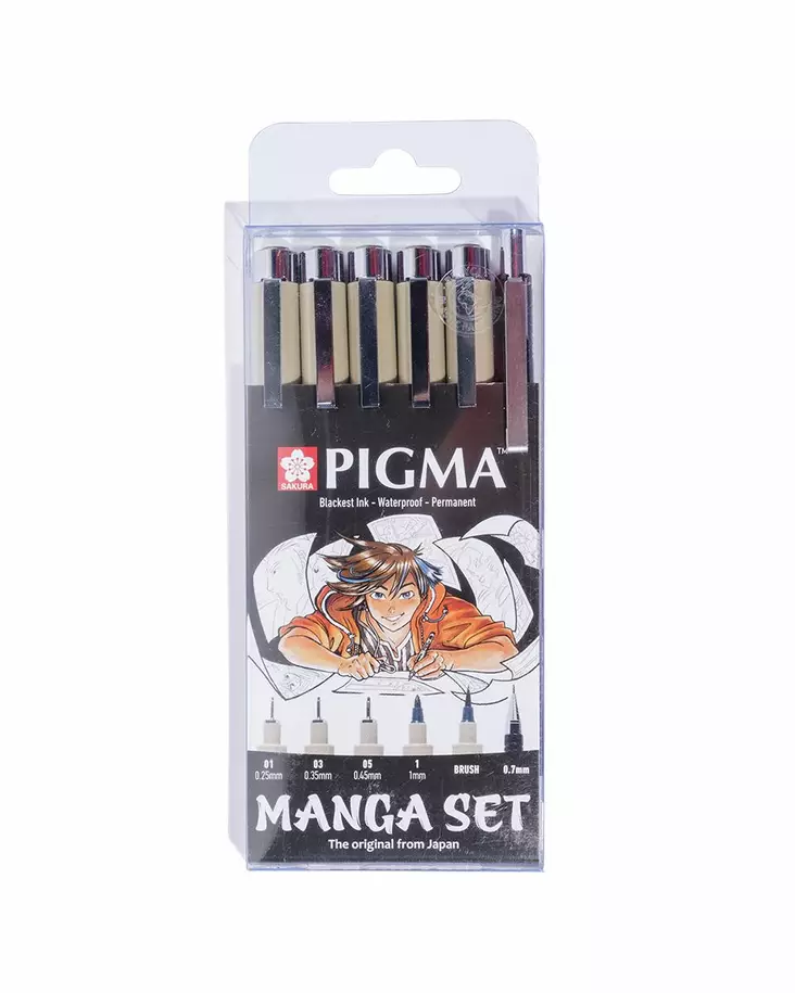 Sakura Pigma Manga, 6-setti - Taide- & Askartelutarvikkeet - 8712079397609 - 1